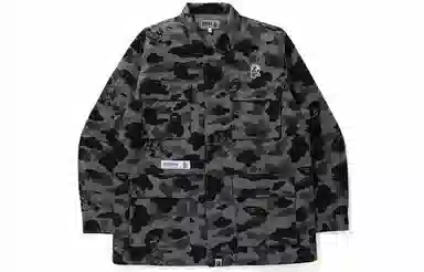 A BATHING APE BAPE Camo Military Long Sleeve Shirt