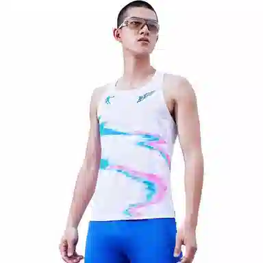 乔丹 飞影系列 透气速干无痕 马拉松跑步背心 男女同款 乔丹白