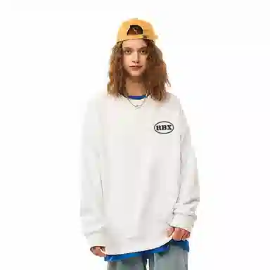 人本 字母简约印花百搭宽松长袖落肩袖套头圆领卫衣 男女同款