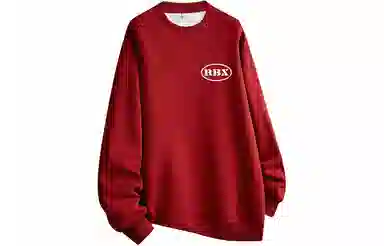 人本 字母简约印花百搭宽松长袖落肩袖套头圆领卫衣 男女同款