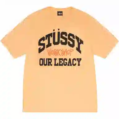 Stussy x OUR LEGACY FW24 WORK SHOP COLLEGIATE TEE PIGMENT DYED logoT