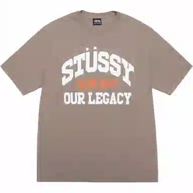 Stussy x OUR LEGACY FW24 WORK SHOP COLLEGIATE TEE PIGMENT DYED logoT