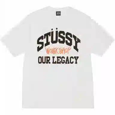 Stussy x OUR LEGACY FW24 WORK SHOP COLLEGIATE TEE PIGMENT DYED logoT