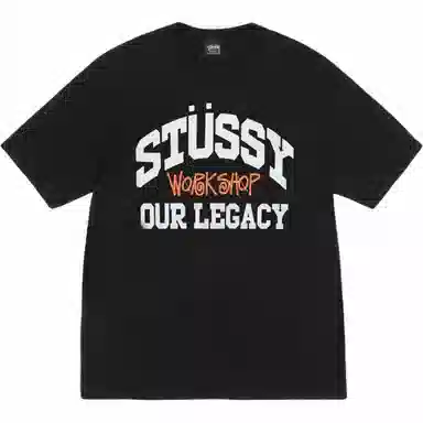 Stussy x OUR LEGACY FW24 WORK SHOP COLLEGIATE TEE PIGMENT DYED logoT