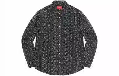 Supreme Week 11 Warp Jacquard Logos Denim Shirt