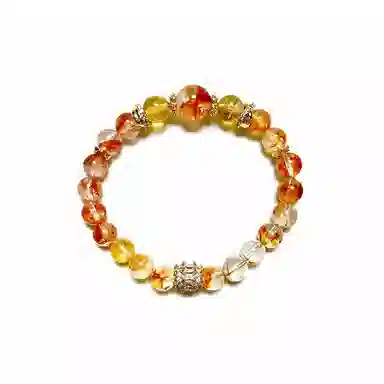 阿梵尼 招财小金霸 招财进宝新中式国潮复古创意玄学时尚爆款百搭日常潮流精致可调节串珠#好运天然 黄水晶 手串 女款