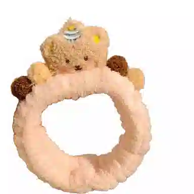 彤彤兔 可爱棕色小熊洗脸敷面膜化妆专用束毛茸茸 毛绒 发带 女款