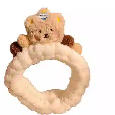 彤彤兔 可爱棕色小熊洗脸敷面膜化妆专用束毛茸茸 毛绒 发带 女款