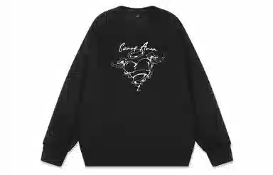 SWAMP AREA Wings Heart Letter Print Sweatshirt