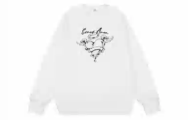 SWAMP AREA Wings Heart Letter Print Sweatshirt