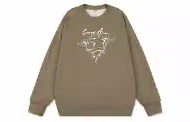 SWAMP AREA Wings Heart Letter Print Sweatshirt