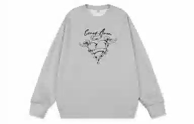 SWAMP AREA Wings Heart Letter Print Sweatshirt