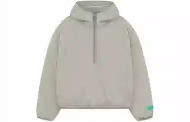 Fear of God Essentials SS24 Nylon Filled Halfzip Hoodie Seal Gray