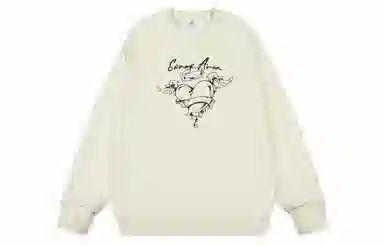 SWAMP AREA Wings Heart Letter Print Sweatshirt