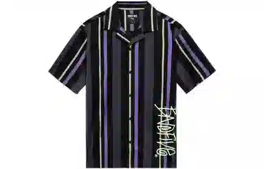 LiNing Striped Cotton Relaxed Shirt Black