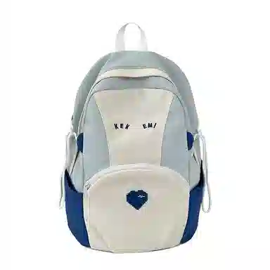 揽月 可爱撞色轻便百搭学生上课通勤 尼龙 背包书包双肩包 男女同款情侣款 粉色/蓝色/卡其色