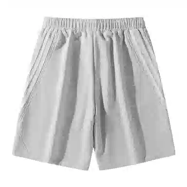 大卫贝肯 美式复古宽松直筒字母印花侧边斜条纹时尚百搭透气五分休闲短裤 男女同款