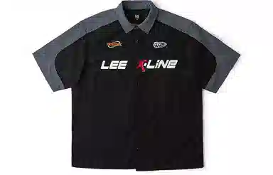 Lee SS24 Black Racing Print Polo Shirt