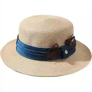 红豆 遮阳帽春夏户外防紫外线可折叠草帽太阳帽 聚酯纤维 防晒帽 女款