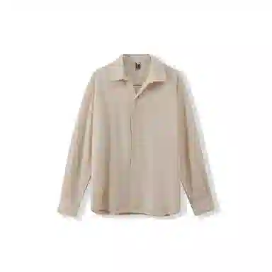 我是大卫 气质柔软亲肤透气轻商务通勤纯色尖领长袖衬衫 男女同款