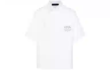 AMIRI Logo Print Short Sleeve Shirt White