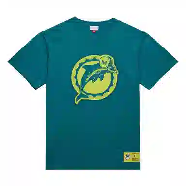 Mitchell Ness x NFL Aqua Miami Dolphins Neon Nights Premium T-Shirt T