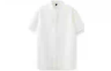 我是大卫 纯色立领复古宽松休闲短袖衬衫 男女同款