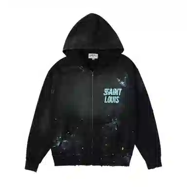 SSSAINT LOUIS Ink Logo Zip Hoodie
