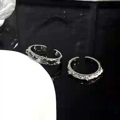 豫银 曲线倩影 • 流光溢彩系列多层加厚电镀铜质 铜镀银 戒指 男女同款情侣款