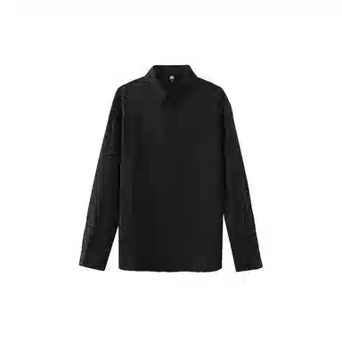 我是大卫 纯色透气百搭通勤单排扣长袖衬衫 男女同款