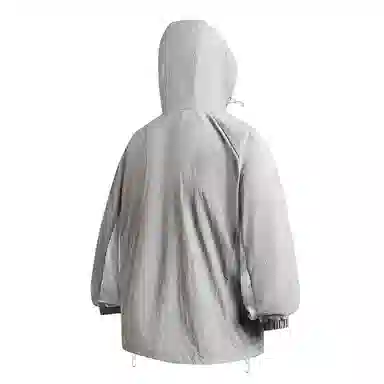 物质公式 高街美式复古百搭休闲时尚舒适超轻透气常规宽松纯色条纹连帽拉链直筒薄款长袖防晒服 男女同款