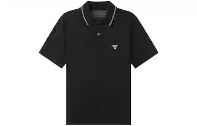 Prada SS22 Cotton Polo Black