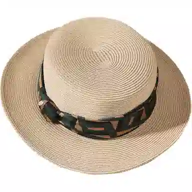 红豆 遮阳帽春夏户外防紫外线草帽可折叠帽子蝴蝶结太阳帽 聚酯纤维 防晒帽 女款