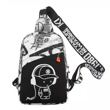 彤彤兔 韩版潮流夜光休闲 尼龙拼网 胸包 男款 多色