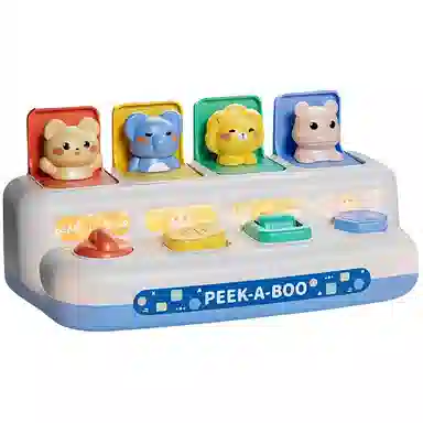 古欧 动物躲猫猫开关盒 声光弹弹乐 数字启蒙 早教益智玩具