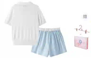 东鲸岁时记 针织短袖上衣休闲设计感短裤制服 女款