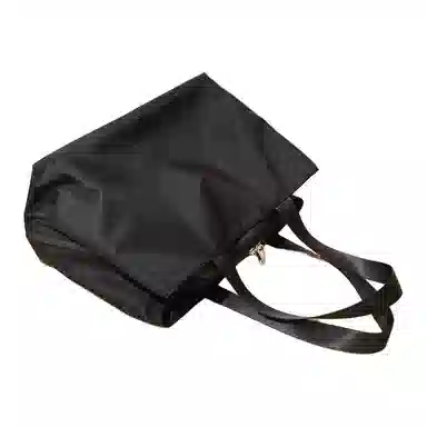 恒源祥 时尚轻便百搭托特包复古通勤腋下包 牛津布 手提单肩包 男女同款情侣款 黑色