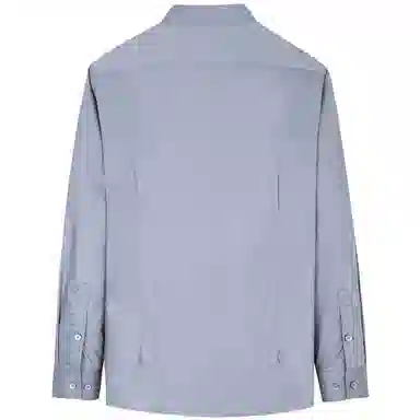 与狼共舞 都市通勤翻领简约休闲弹力舒适单排扣长袖衬衫 男款 中灰