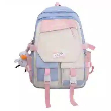 彤彤兔 撞色日系大容量 尼龙 双肩包 女款 多色