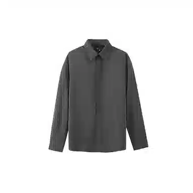 我是大卫 纯色透气百搭通勤单排扣长袖衬衫 男女同款