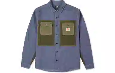 Converse Woven Shirt Jacket Light Blue