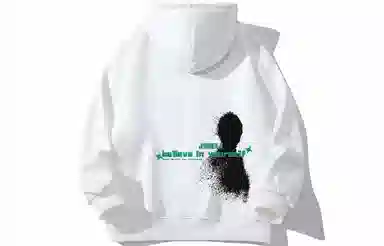 金贝勒 素描图案字母印花简约宽松落肩拉链开衫卫衣 男女同款