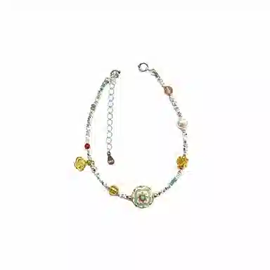 【有钱花】 指尖瑰宝 珐琅多巴胺碎银子招财纳福#好运 轻奢高级感小众中国风新中式手饰 铜镀银 手链 女款