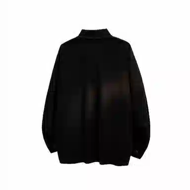 快鱼 美式简约高街高品质基础对称假口袋打底时尚个性设计翻领无性别主义潮流舒适休闲长袖衬衫 男女同款