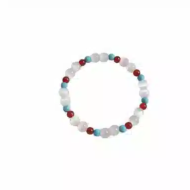 【珠事顺利】 指尖瑰宝 #好运 招财纳福 小众原创设计简约复古 女神夏日出游必备百搭高级中式清新 玻璃猫眼 手串 男女同款情侣款