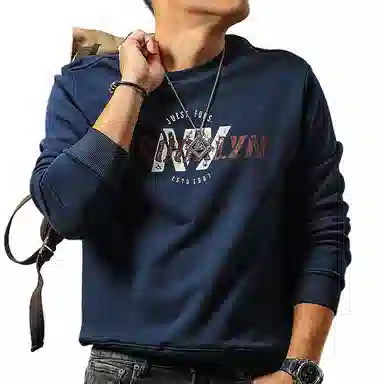 季言 重磅印花圆领长袖卫衣 男款