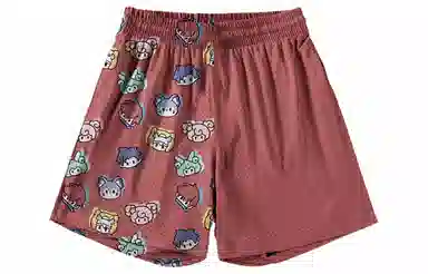 王者荣耀 英雄系列趣味创意卡通印花拼接撞色运动篮球家居服系带宽松直筒松弛感慵懒风五分休闲短裤 男女同款