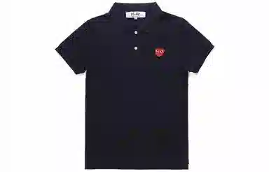 CDG Play Heart Navy Polo