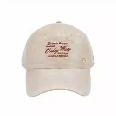 心水好物 软顶水洗破洞韩版大头围复古牛仔显脸小百搭遮阳 棉 鸭舌帽 男女同款情侣款