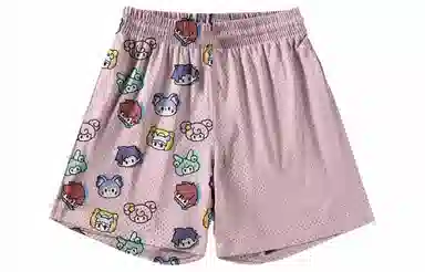 王者荣耀 英雄系列趣味创意卡通印花拼接撞色运动篮球家居服系带宽松直筒松弛感慵懒风五分休闲短裤 男女同款